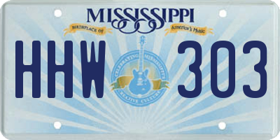 MS license plate HHW303