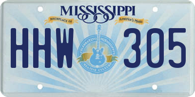 MS license plate HHW305