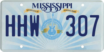 MS license plate HHW307