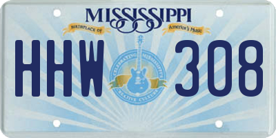 MS license plate HHW308