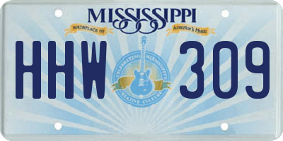 MS license plate HHW309