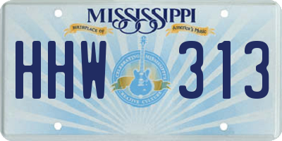 MS license plate HHW313