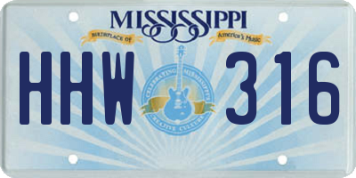 MS license plate HHW316