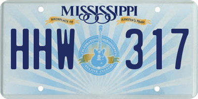 MS license plate HHW317