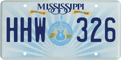 MS license plate HHW326