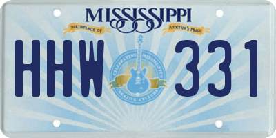 MS license plate HHW331