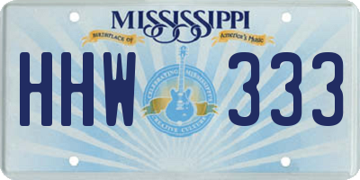 MS license plate HHW333