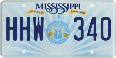 MS license plate HHW340