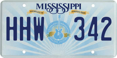 MS license plate HHW342