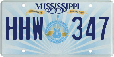 MS license plate HHW347