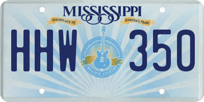 MS license plate HHW350