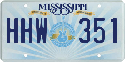 MS license plate HHW351