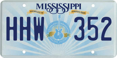 MS license plate HHW352