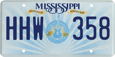 MS license plate HHW358
