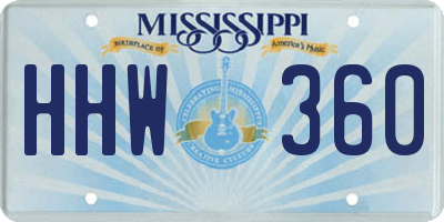 MS license plate HHW360