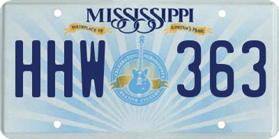 MS license plate HHW363