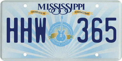 MS license plate HHW365