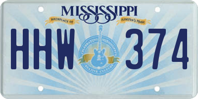 MS license plate HHW374