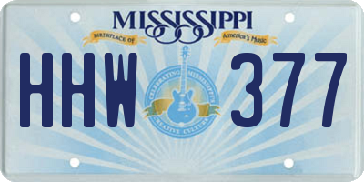 MS license plate HHW377