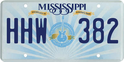 MS license plate HHW382