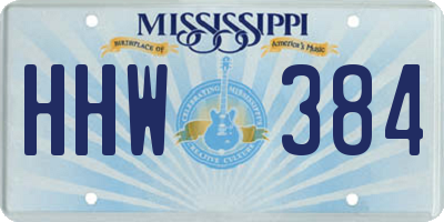 MS license plate HHW384