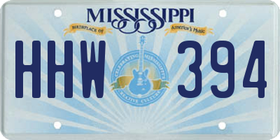 MS license plate HHW394