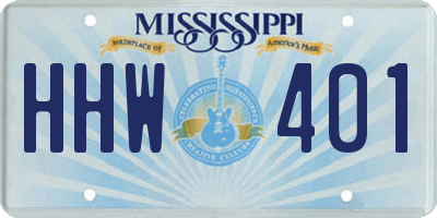 MS license plate HHW401