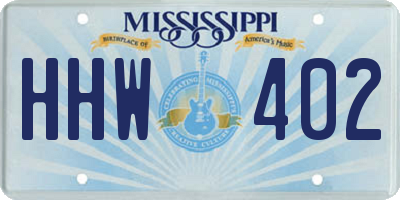 MS license plate HHW402