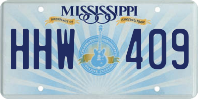 MS license plate HHW409