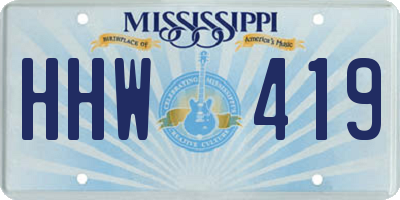 MS license plate HHW419