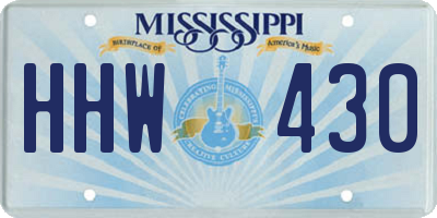 MS license plate HHW430
