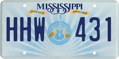 MS license plate HHW431
