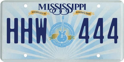 MS license plate HHW444