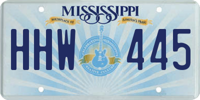 MS license plate HHW445