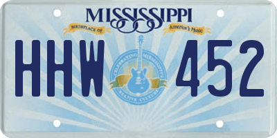 MS license plate HHW452