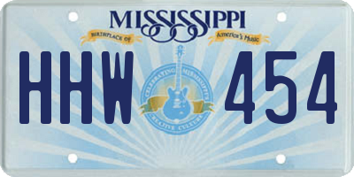 MS license plate HHW454