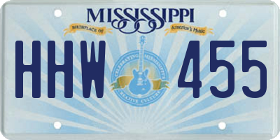 MS license plate HHW455