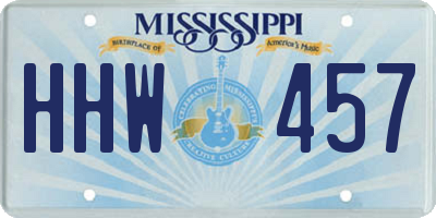 MS license plate HHW457