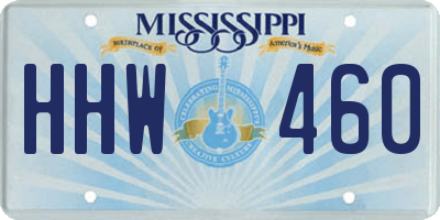 MS license plate HHW460