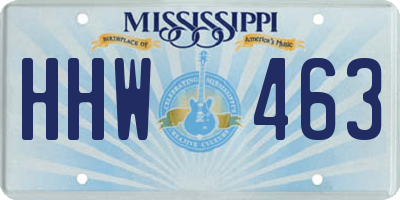 MS license plate HHW463