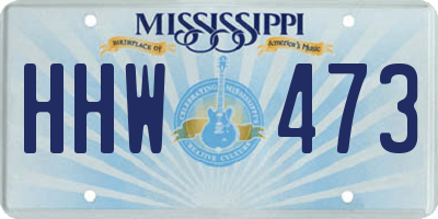 MS license plate HHW473