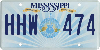 MS license plate HHW474