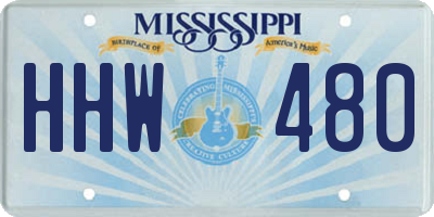MS license plate HHW480