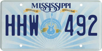 MS license plate HHW492
