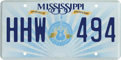 MS license plate HHW494