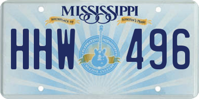MS license plate HHW496