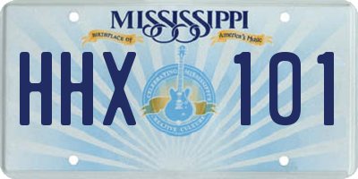 MS license plate HHX101
