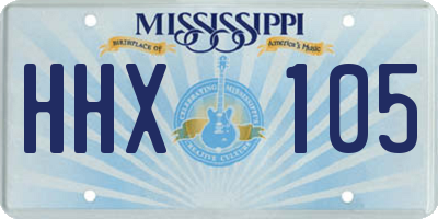 MS license plate HHX105