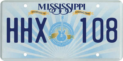MS license plate HHX108