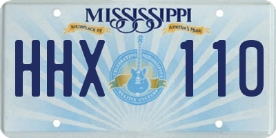 MS license plate HHX110